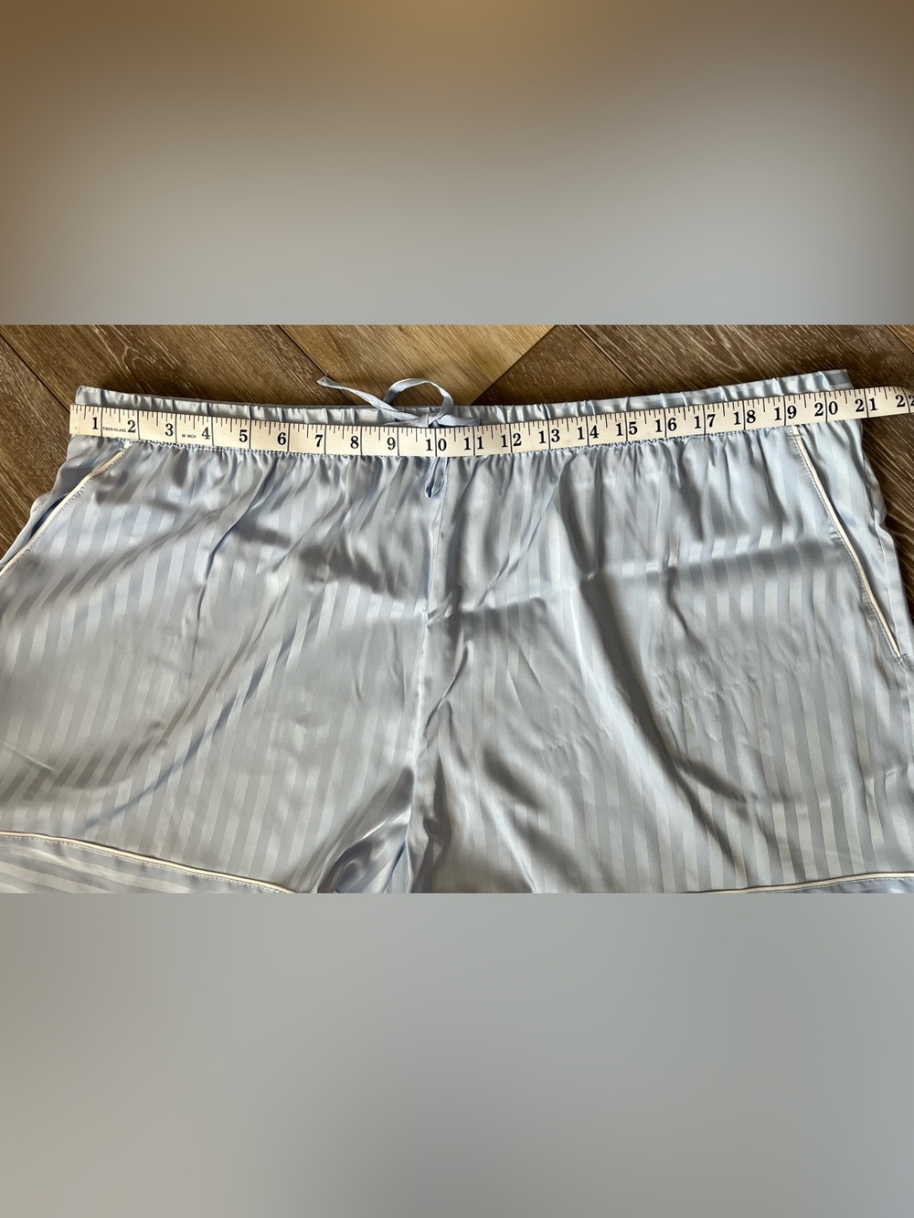 NWT Auden Light Blue Satin Button-Front Pajama Top & Shorts 1X - Picture 8 of 16